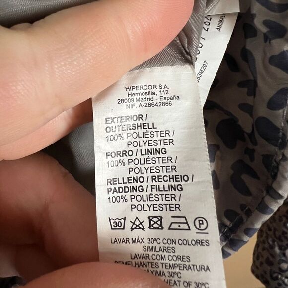 Unit Outerwear Women’s Size Small Gray Leopard Print Puffer Jacket - Picture 6 of 7